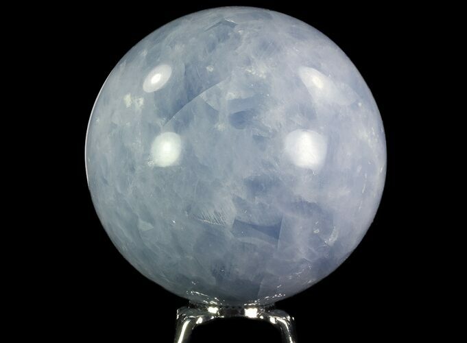 Polished Blue Calcite Sphere - Madagascar #74435